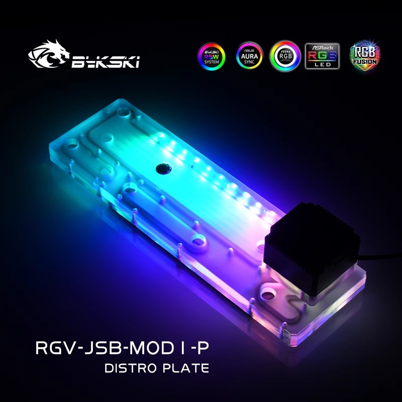 BYKSKI อะคริลิค Water Channel  - Distro Plate Ddc Pump Combo บทวิจารณ์และราคา